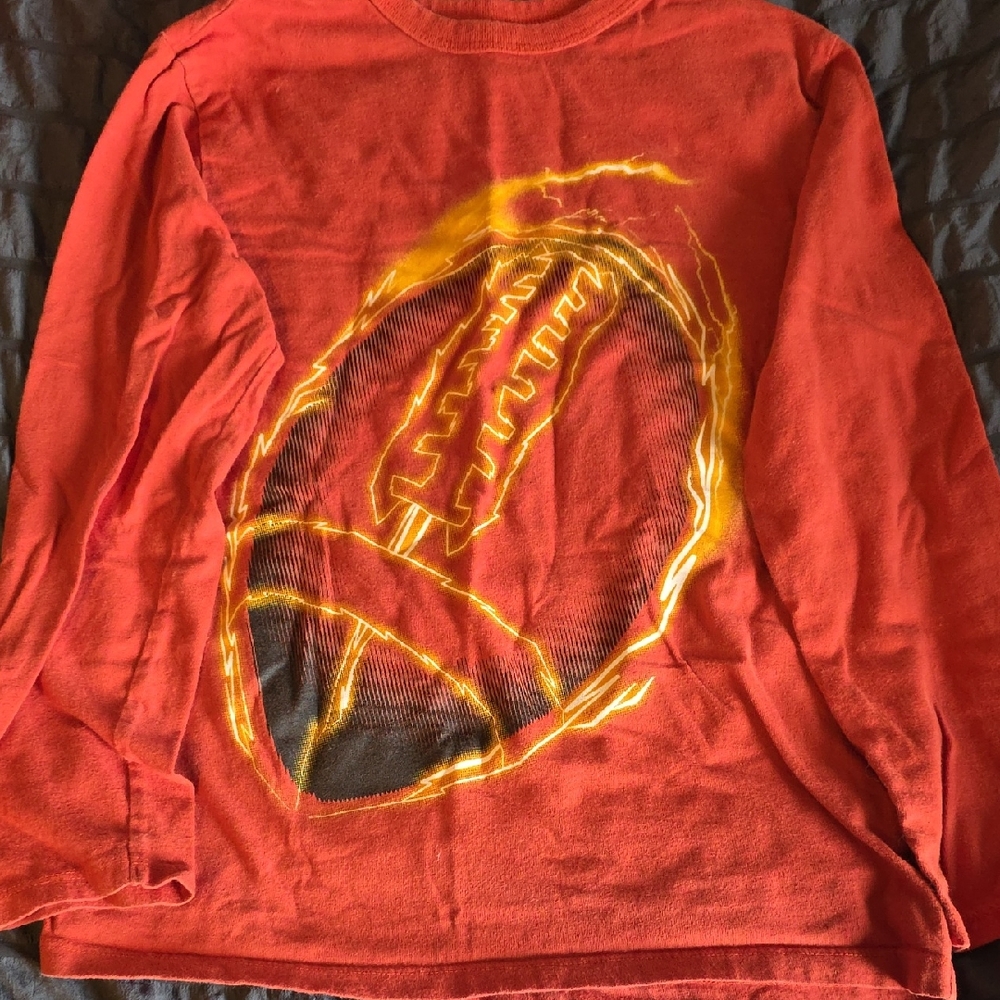 Place Orange and Yellow Football Graphic Long Sleeve Tee